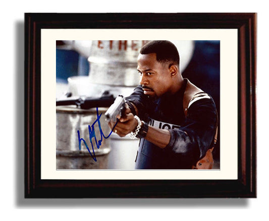 Bad Boys - Martin Lawrence - Marcus Burnett - Pistol raised tense pursuit moment movie wall art 8x10 Beveled Frame