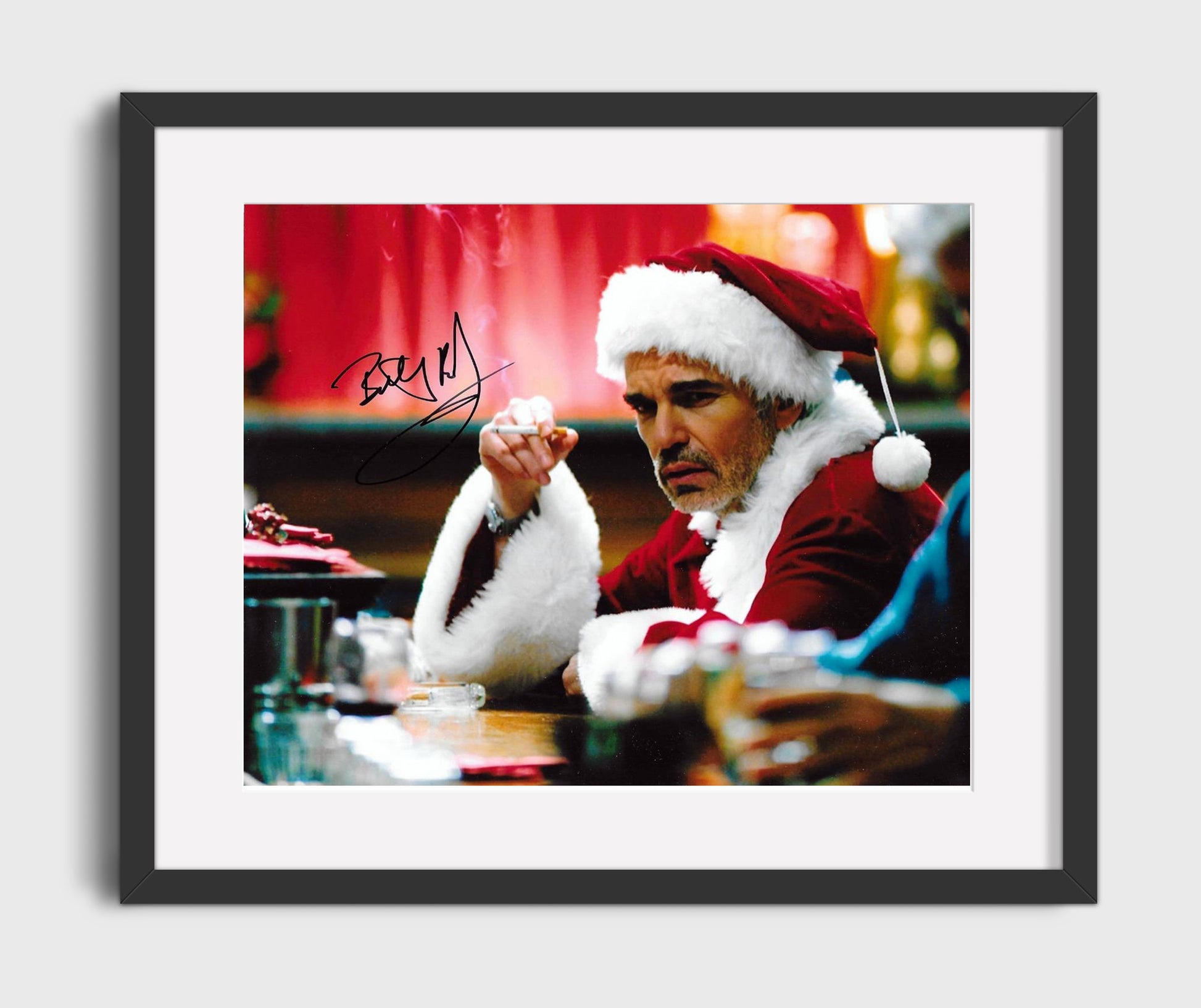 Bad Santa - Billy Bob Thornton - Willie T. Soke - Barstool drunk stare movie wall art 16x20 Gallery Frame