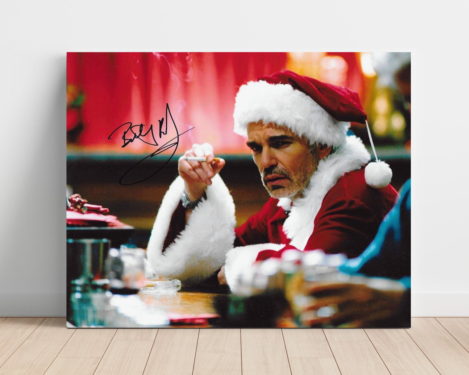 Bad Santa - Billy Bob Thornton - Willie T. Soke - Barstool drunk stare movie wall art 16x20 Unframed Print