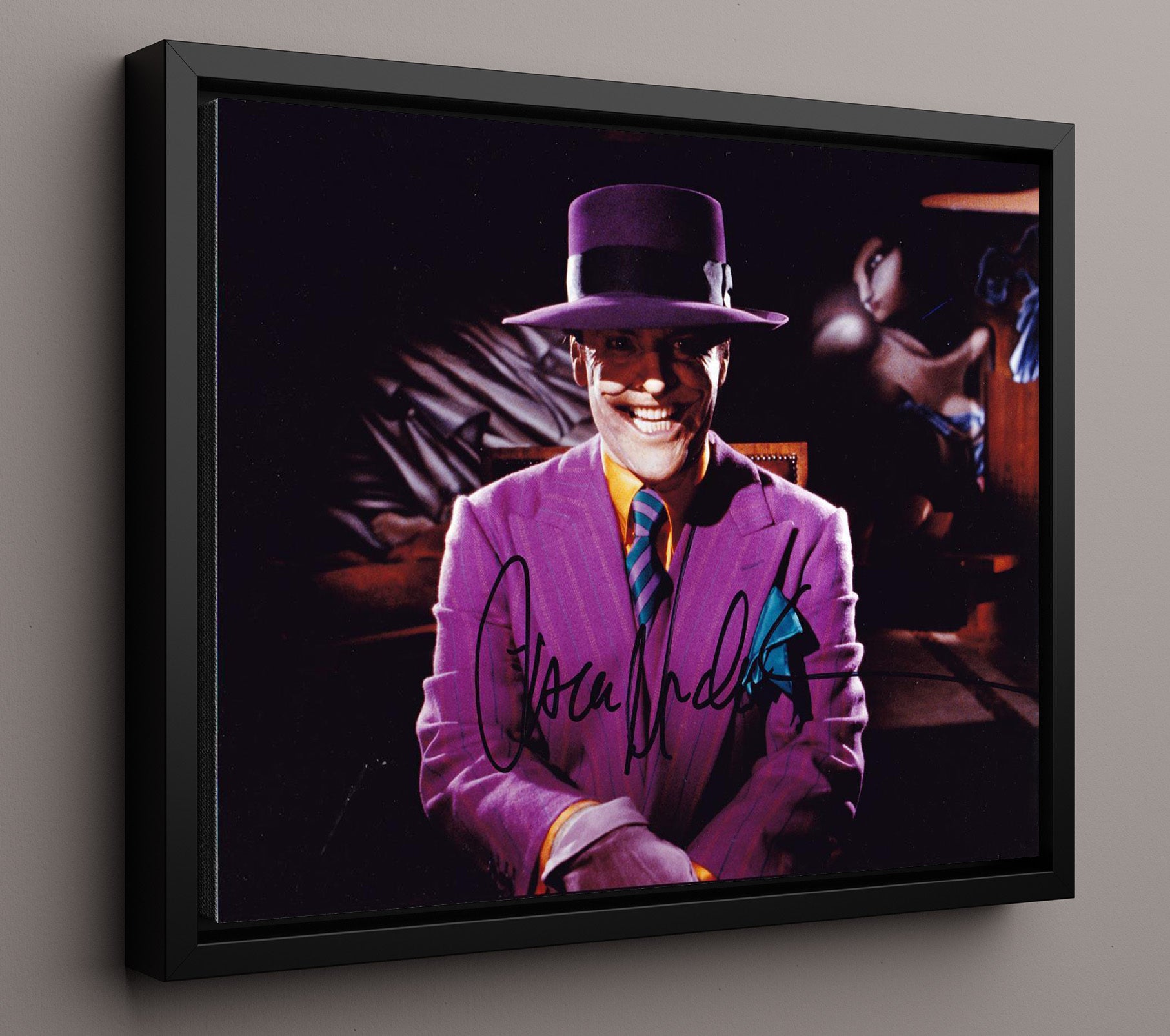 Batman - Jack Nicholson - Joker - Chaotic grin menace Vintage Movie Wall Art - 16x20 Framed Canvas movie decor