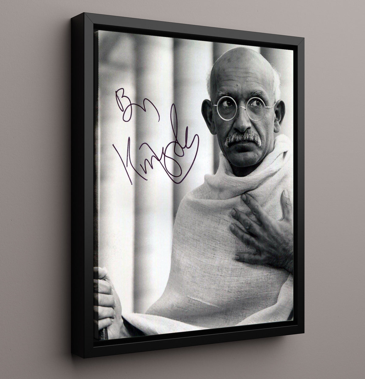 Ben Kingsley - Gandhi Mahatma Gandhi Leadership movie wall art 16x20 Framed Canvas