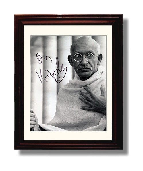 Ben Kingsley - Gandhi Mahatma Gandhi Leadership movie wall art 8x10 Beveled Frame