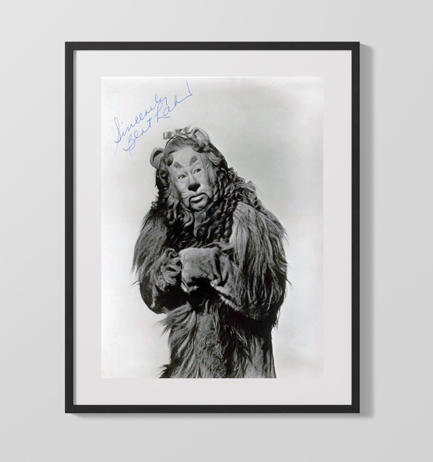 Bert Lahr - The Wizard of Oz Cowardly Lion Costume Vintage Movie Wall Art - 16x20 Gallery Frame movie decor