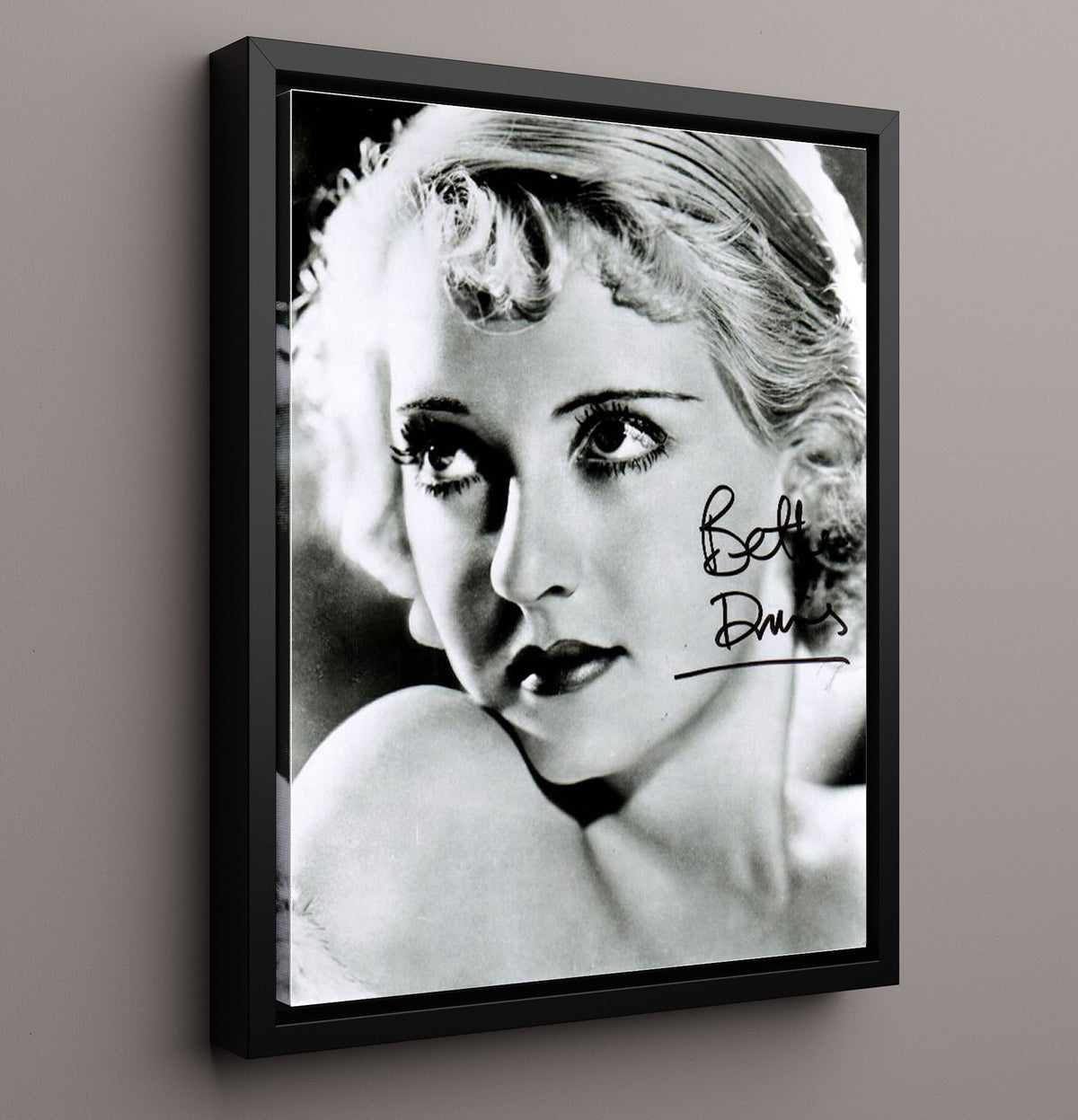 Bette Davis - Classic Hollywood Dramatic Studio Close-Up movie wall art 16x20 Framed Canvas