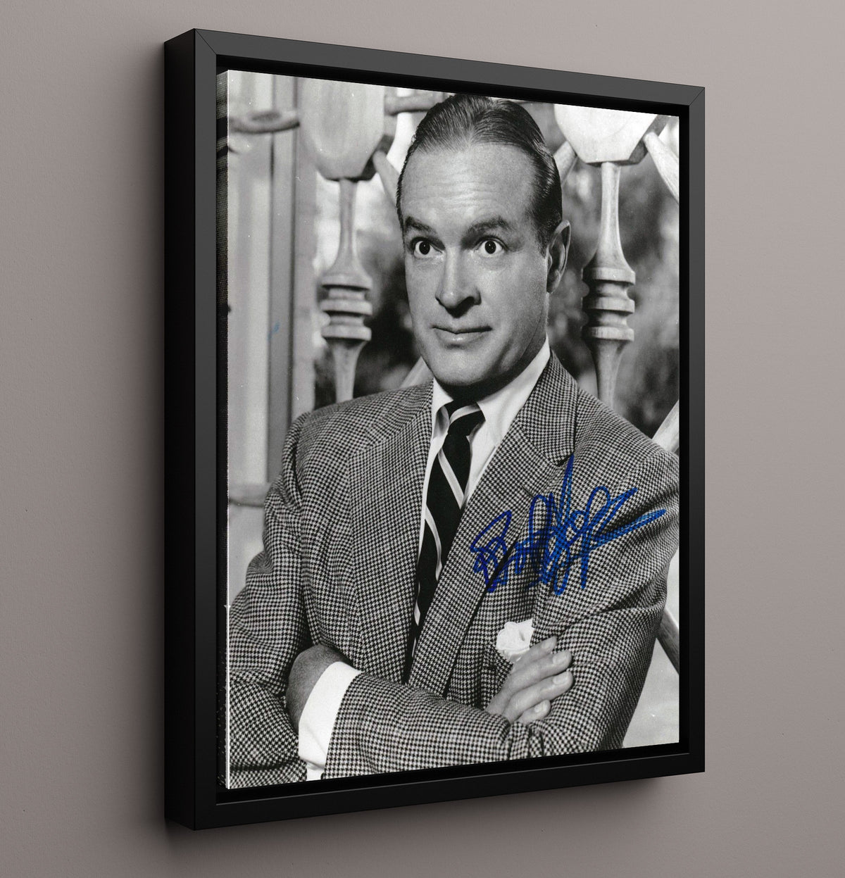 Bob Hope - Classic Hollywood Comedian Suit and Tie Studio Image movie wall art 16x20 Framed Canvas