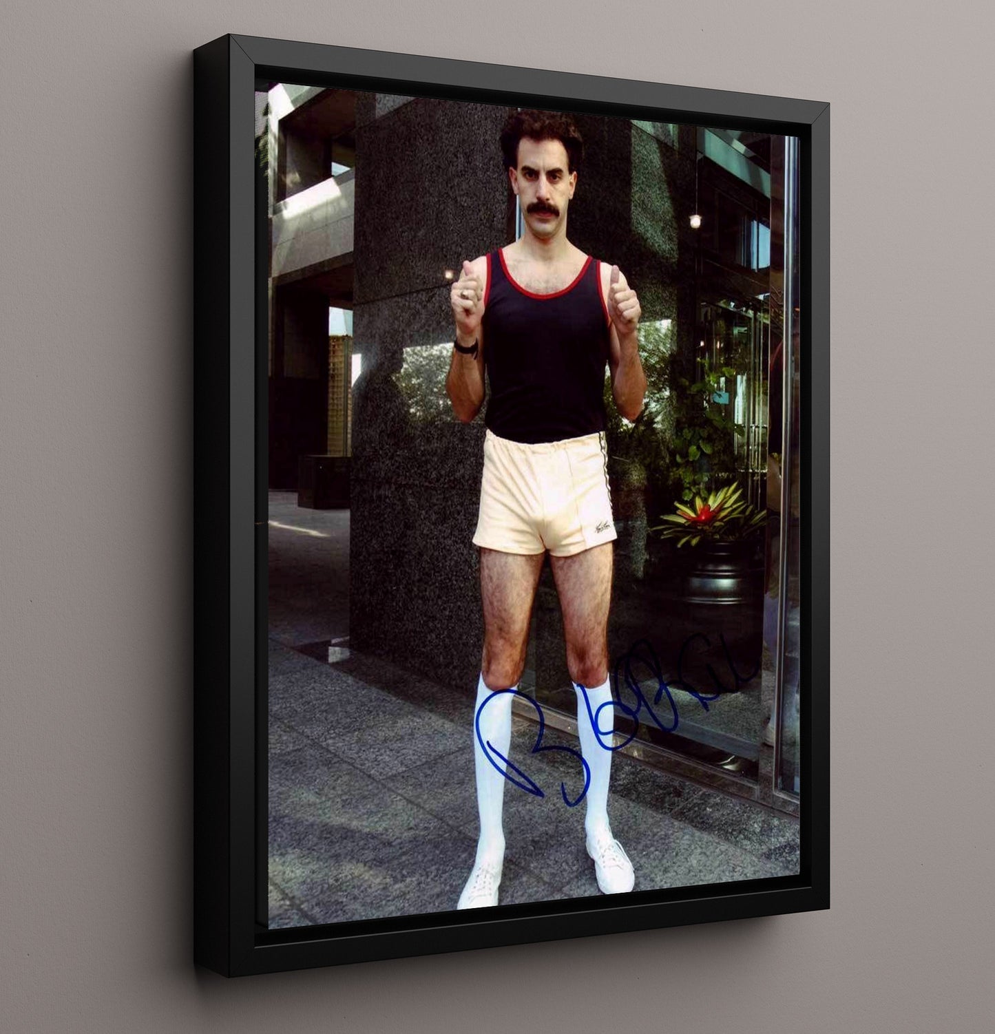 Borat - Sacha Baron Cohen - Borat - Thumbs Up movie wall art 16x20 Framed Canvas