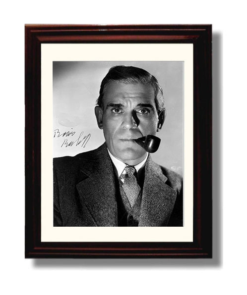 Boris Karloff - Classic Horror Actor Smoking Pipe movie wall art 8x10 Beveled Frame