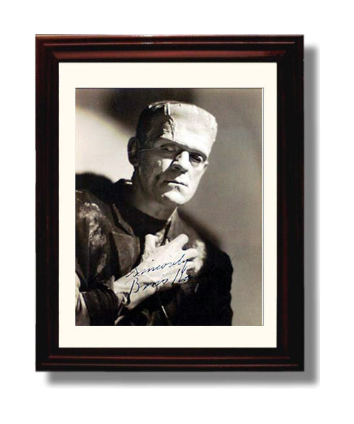 Boris Karloff - Frankenstein The Monster Classic Horror Makeup movie wall art 8x10 Beveled Frame