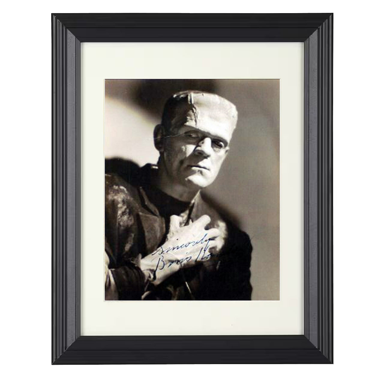 Boris Karloff – Frankenstein the Monster Horror Makeup – 8x10 black beveled framed movie wall art