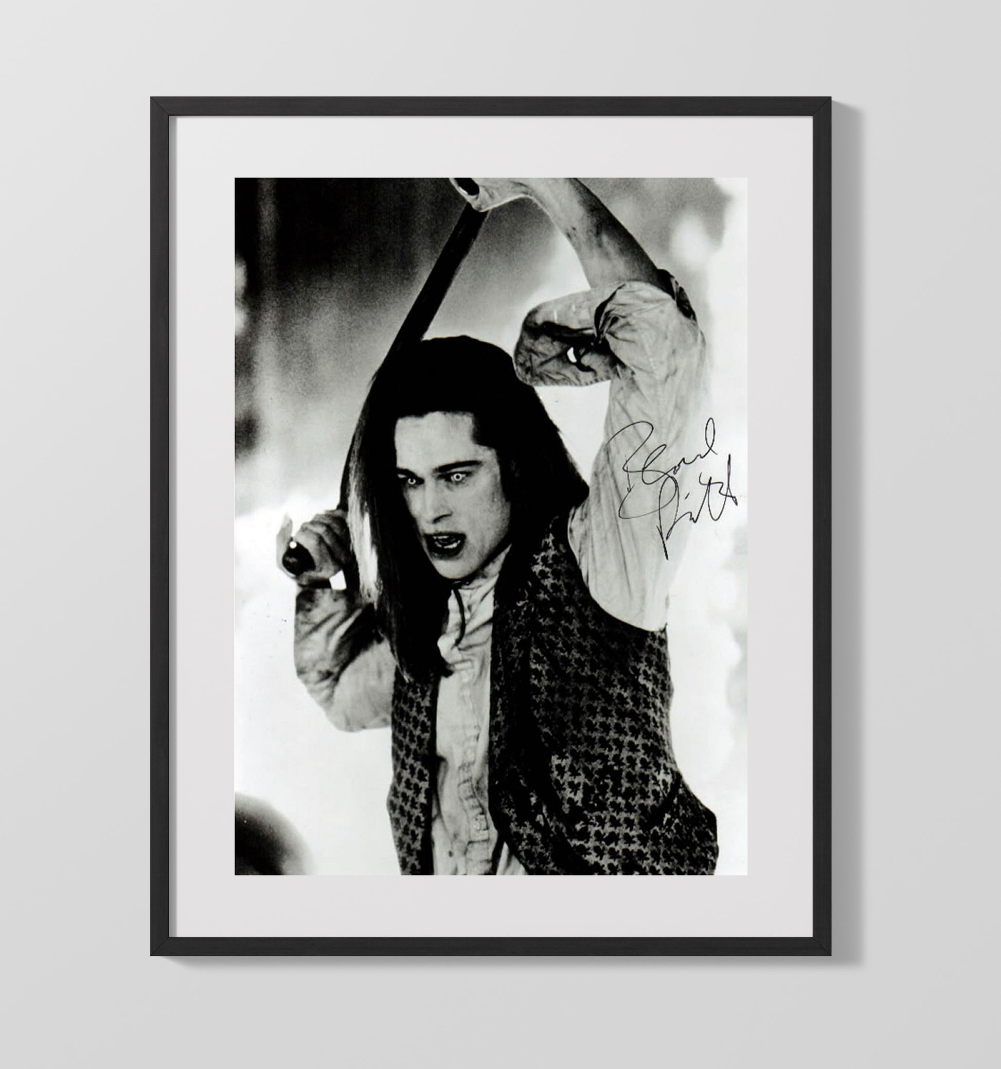 Brad Pitt - Interview with the Vampire Louis de Pointe du Lac Vampire Makeup Vintage Movie Wall Art - 16x20 Gallery Frame movie decor