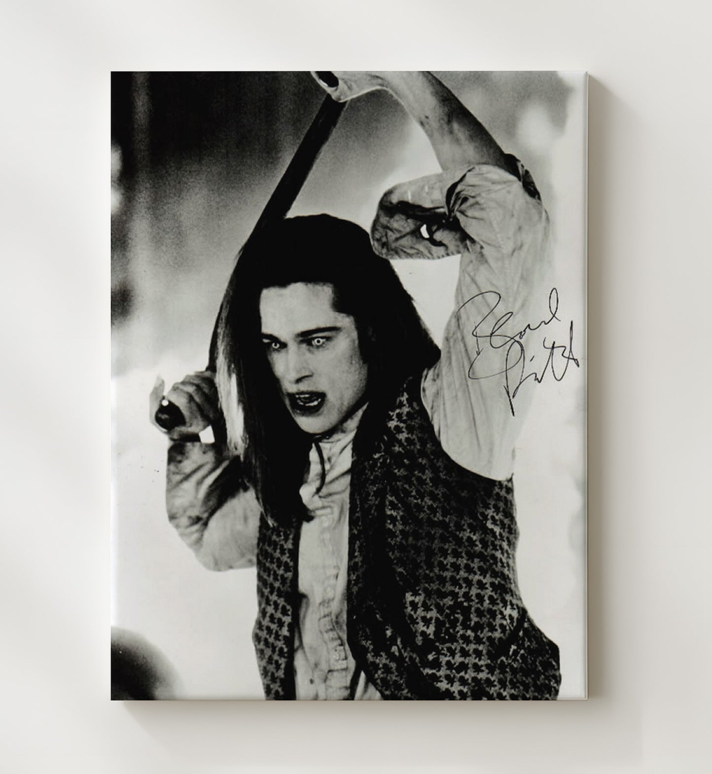 Brad Pitt - Interview with the Vampire Louis de Pointe du Lac Vampire Makeup movie wall art 20x24 Canvas