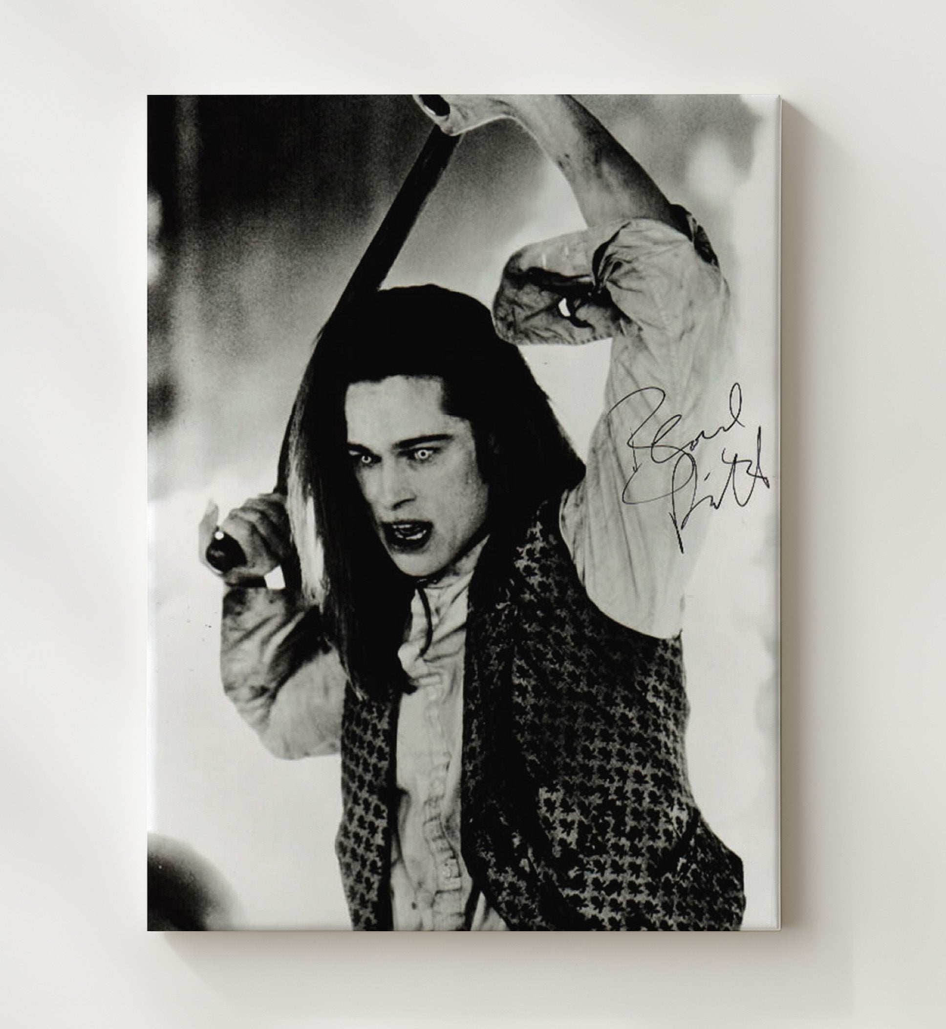 Brad Pitt - Interview with the Vampire Louis de Pointe du Lac Vampire Makeup movie wall art 20x24 Canvas