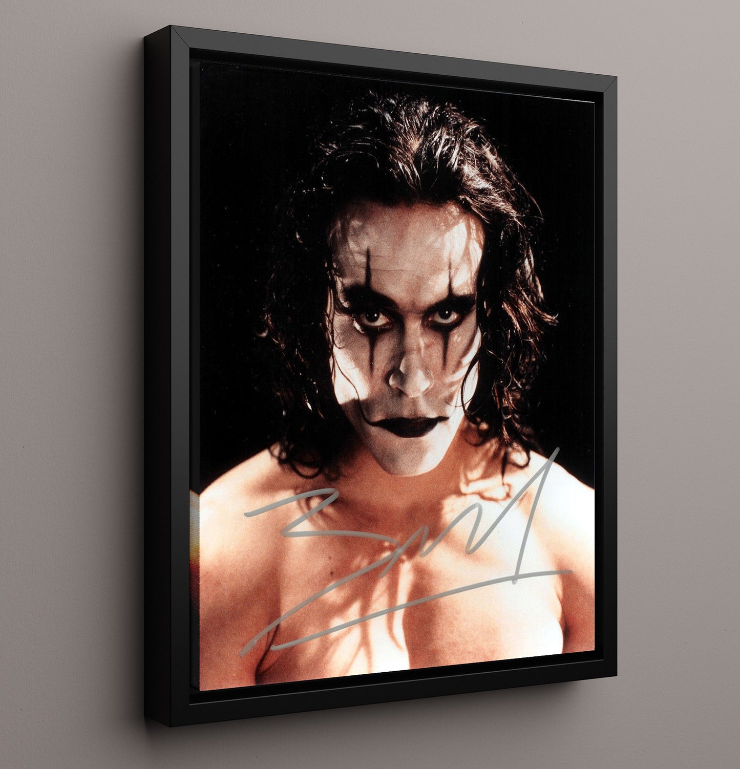 Brandon Lee - The Crow Eric Draven Gothic Makeup Close-Up movie wall art 16x20 Framed Canvas