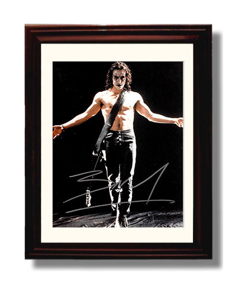 Brandon Lee - The Crow Eric Draven Raising Katana movie wall art 8x10 Beveled Frame