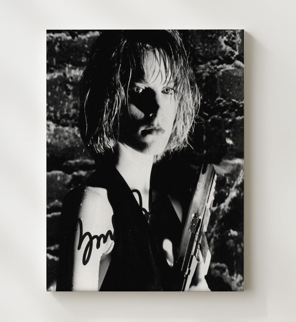 Bridget Fonda - La Femme Nikita Maggie Hayward Assassin Holding Rifle movie wall art 8x10 Beveled Frame