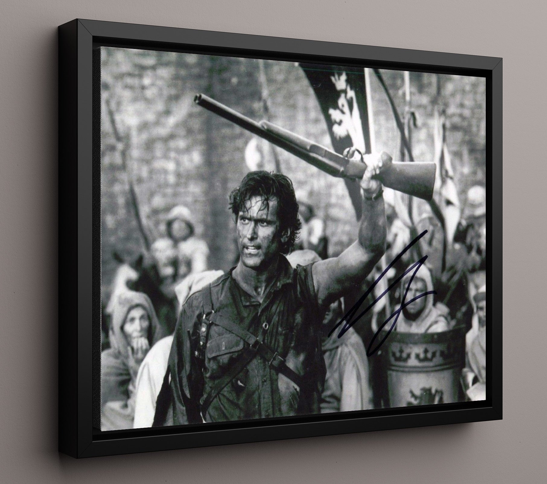 Bruce Campbell - Army of Darkness - Groovy Hero movie wall art 16x20 Framed Canvas