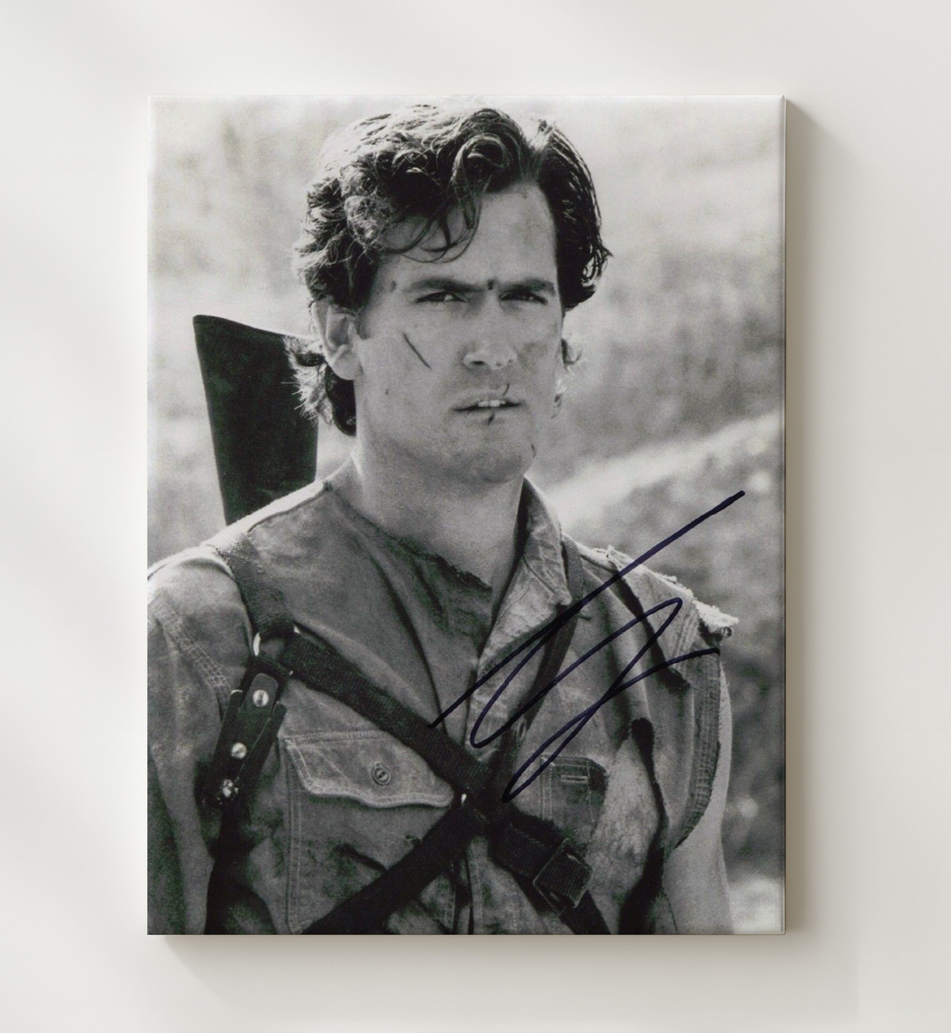 Bruce Campbell - Evil Dead Ash Williams Post-Battle Survivor Vintage Movie Wall Art - 20x24 Canvas movie decor