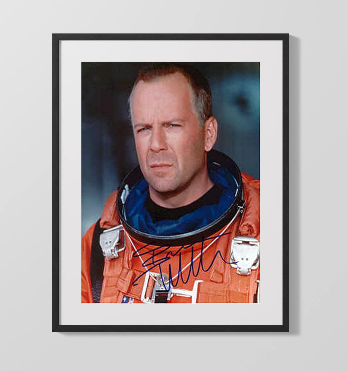 Bruce Willis - Armageddon Astronaut Flight Suit Vintage Movie Wall Art - 16x20 Gallery Frame movie decor