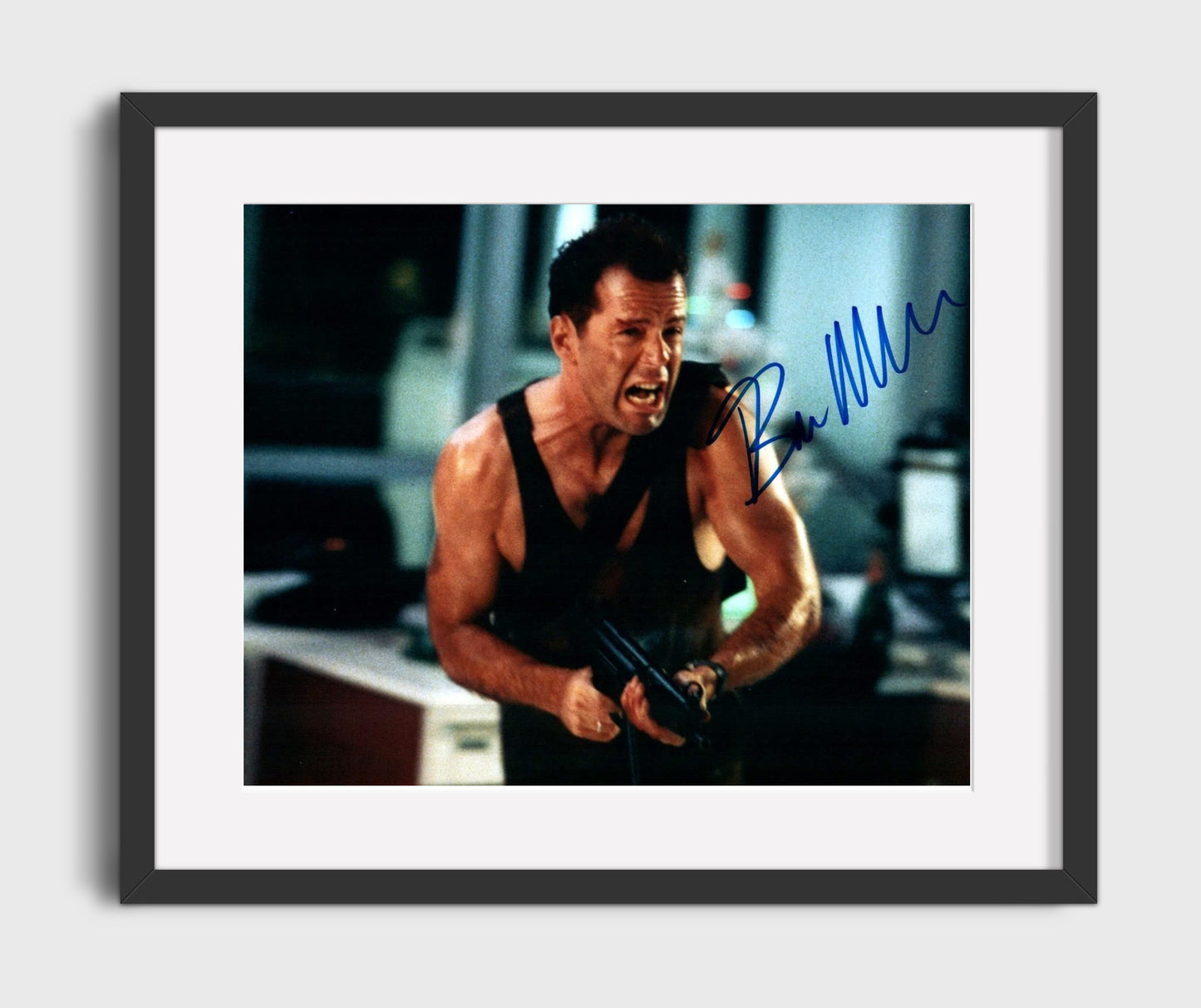 Bruce Willis - Die Hard - Yippee-Ki-Yay Hero- Landscape.jpg Vintage Movie Wall Art - 16x20 Gallery Frame movie decor