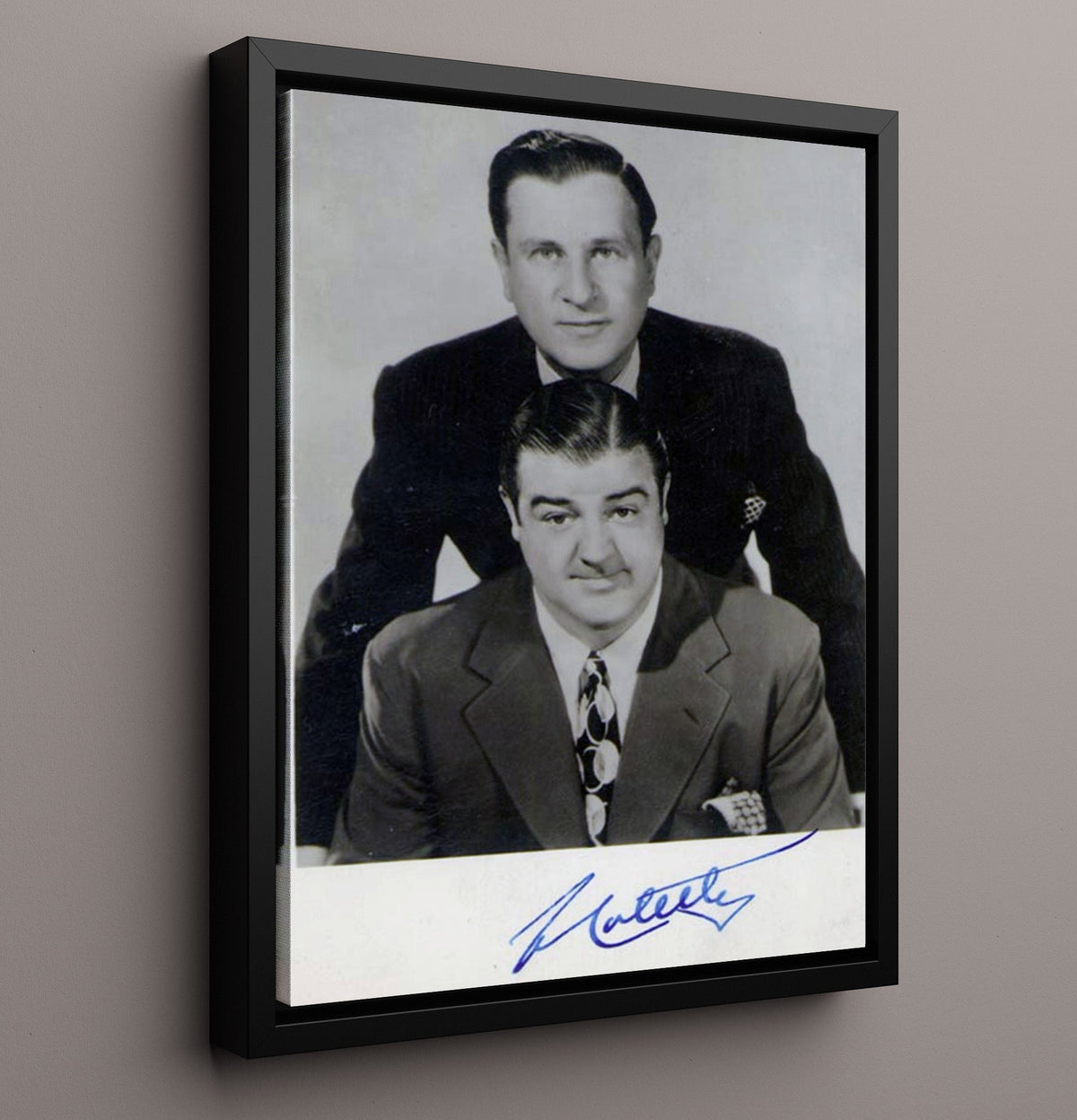Bud Abbott and Lou Costello - Abbott and Costello Classic Comedy Duo Headshot movie wall art 16x20 Gallery Frame