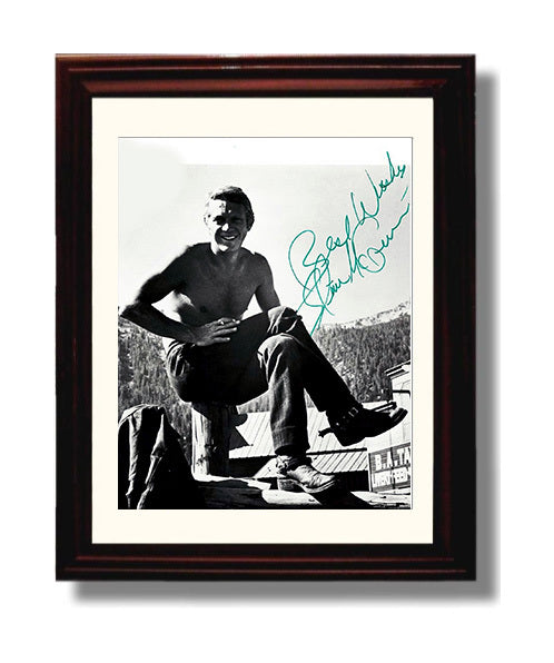 Bullitt - Steve McQueen - Frank Bullitt - Casual Cool Lean movie wall art 8x10 Beveled Frame