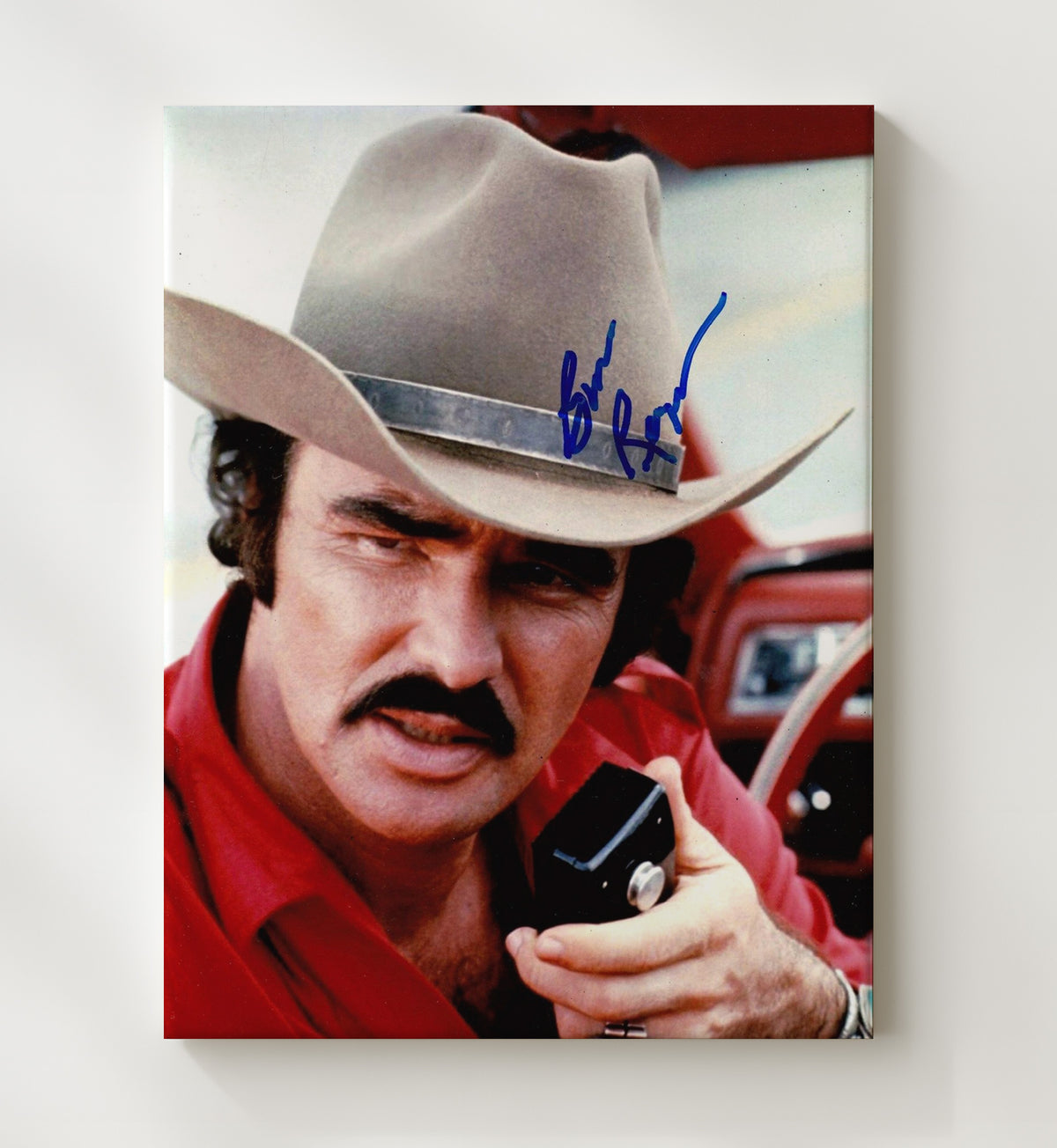 Burt Reynolds - Smokey and the Bandit Bo Darville Bandit Cowboy Hat with Radio movie wall art 20x24 Canvas