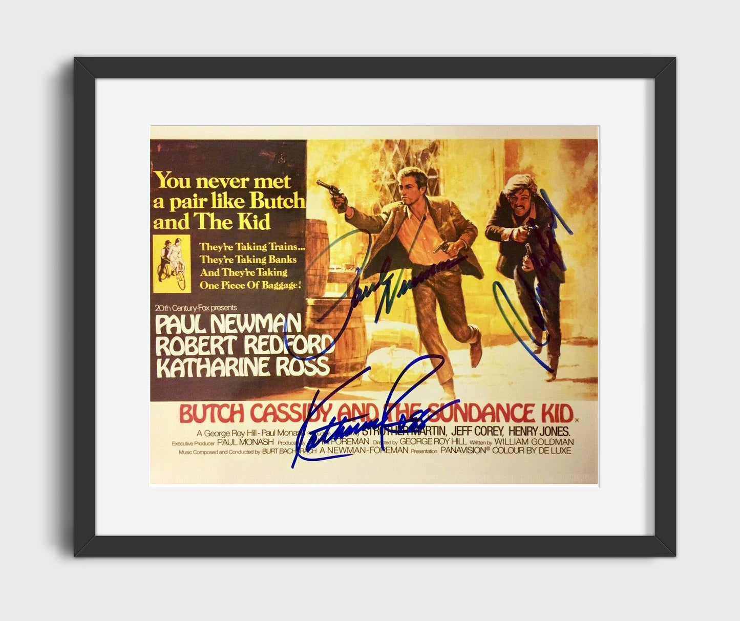 Butch Cassidy and the Sundance Kid - Paul Newman - Butch Cassidy - Dual gun charge movie wall art 16x20 Gallery Frame
