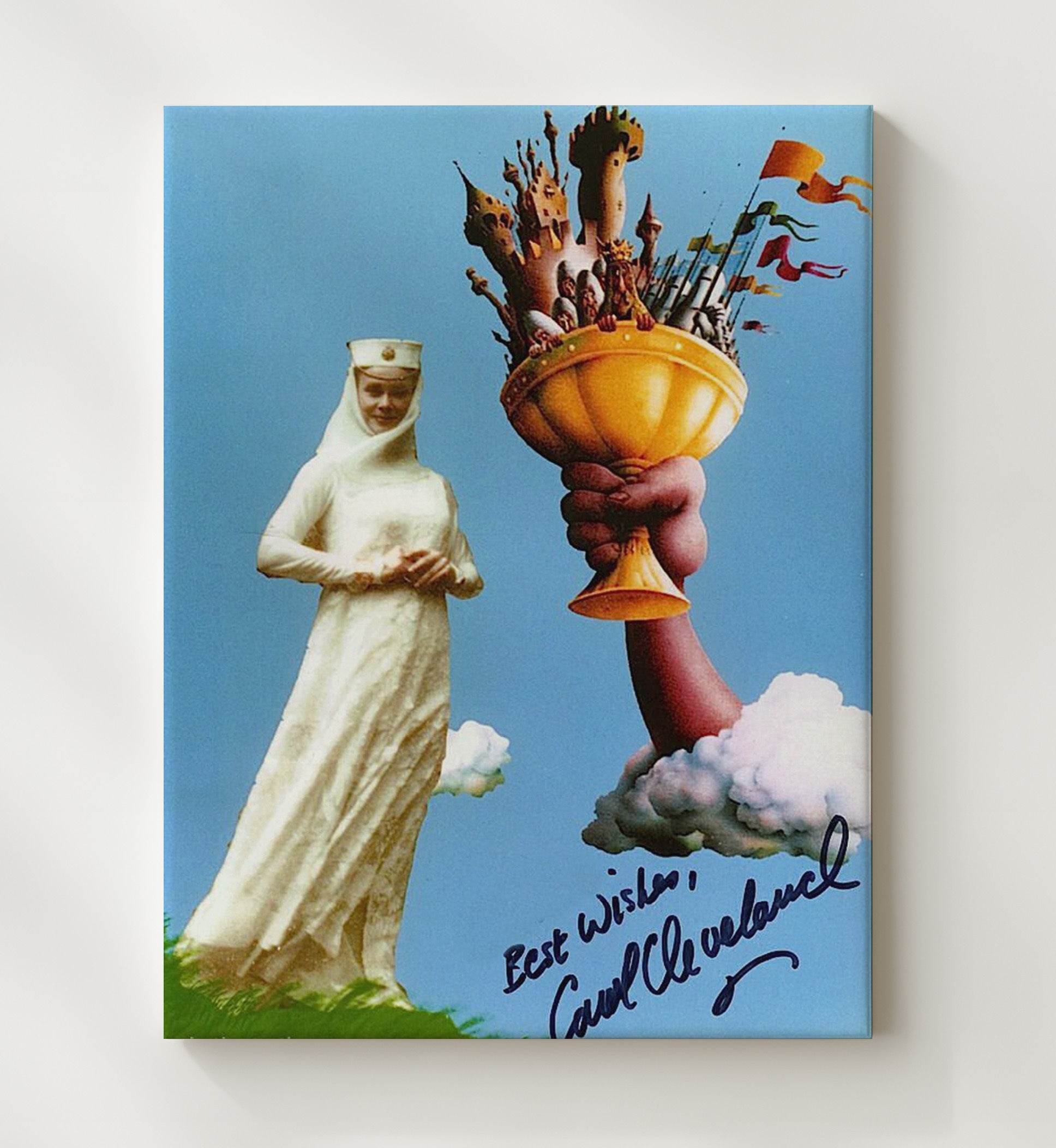 Carol Cleveland - Monty Python Surreal Fantasy Cup and Castle Illustration movie wall art 20x24 Canvas