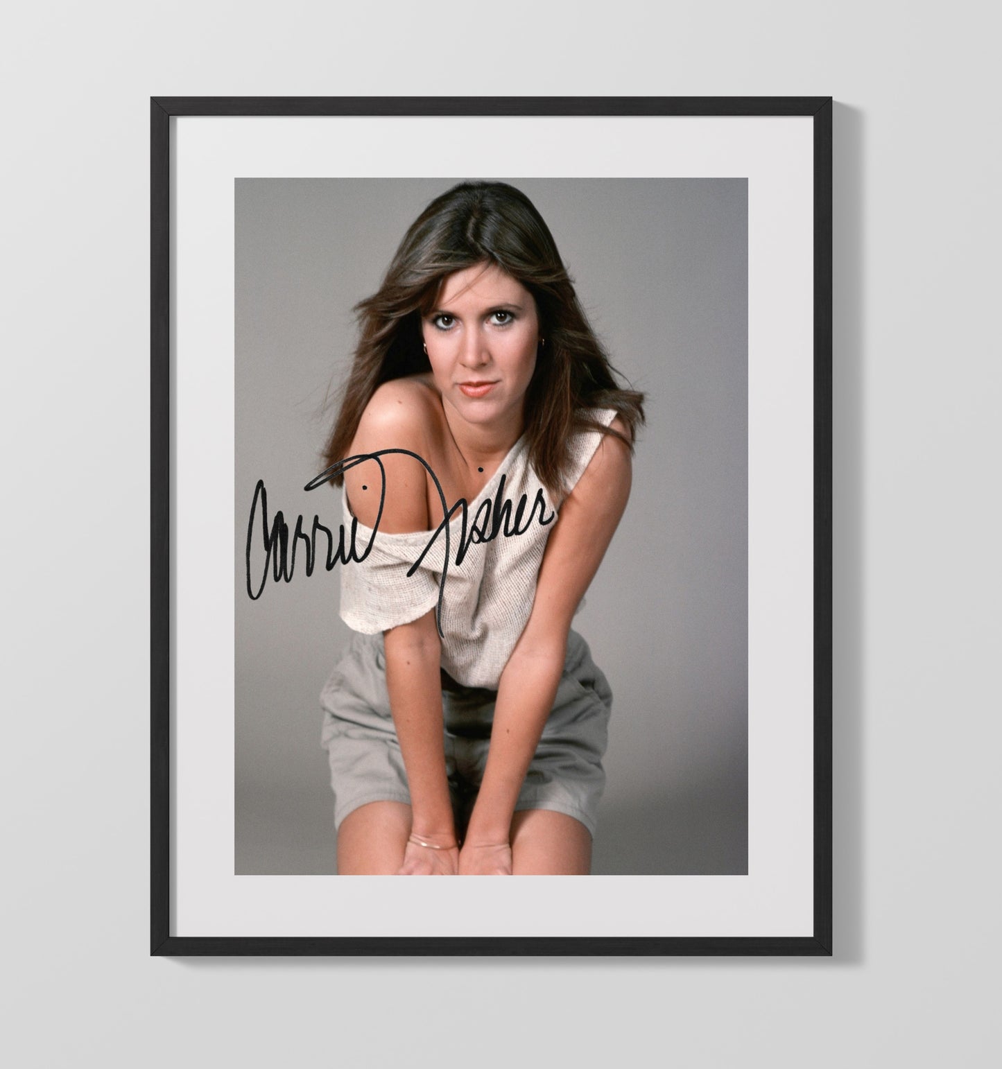 Carrie Fisher - Star Beauty Vintage Movie Wall Art - 16x20 Gallery Frame movie decor
