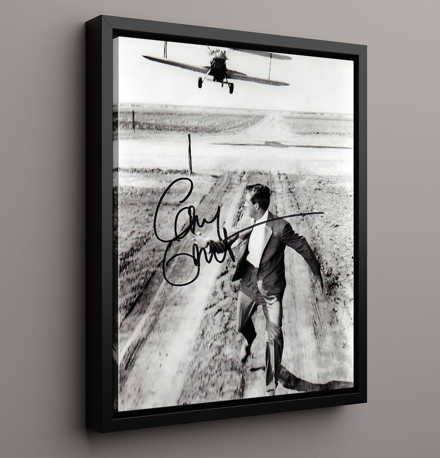 Cary Grant - Crop Duster Chase Vintage Movie Wall Art - 16x20 Framed Canvas movie decor