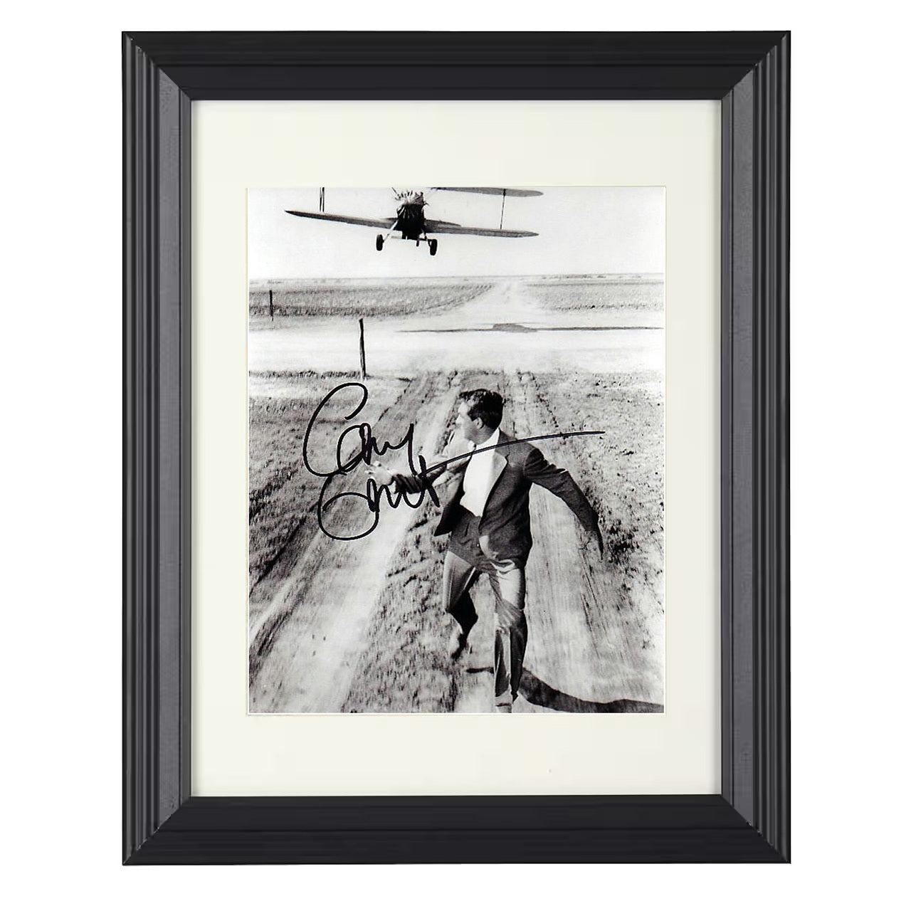 Cary Grant – Crop Duster Chase Image – 8x10 black beveled framed movie wall art