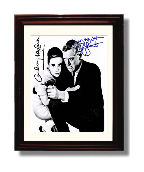 Cary Grant and Audrey Hepburn - Charade Peter Joshua and Regina Lampert Suspense Duo movie wall art 8x10 Beveled Frame