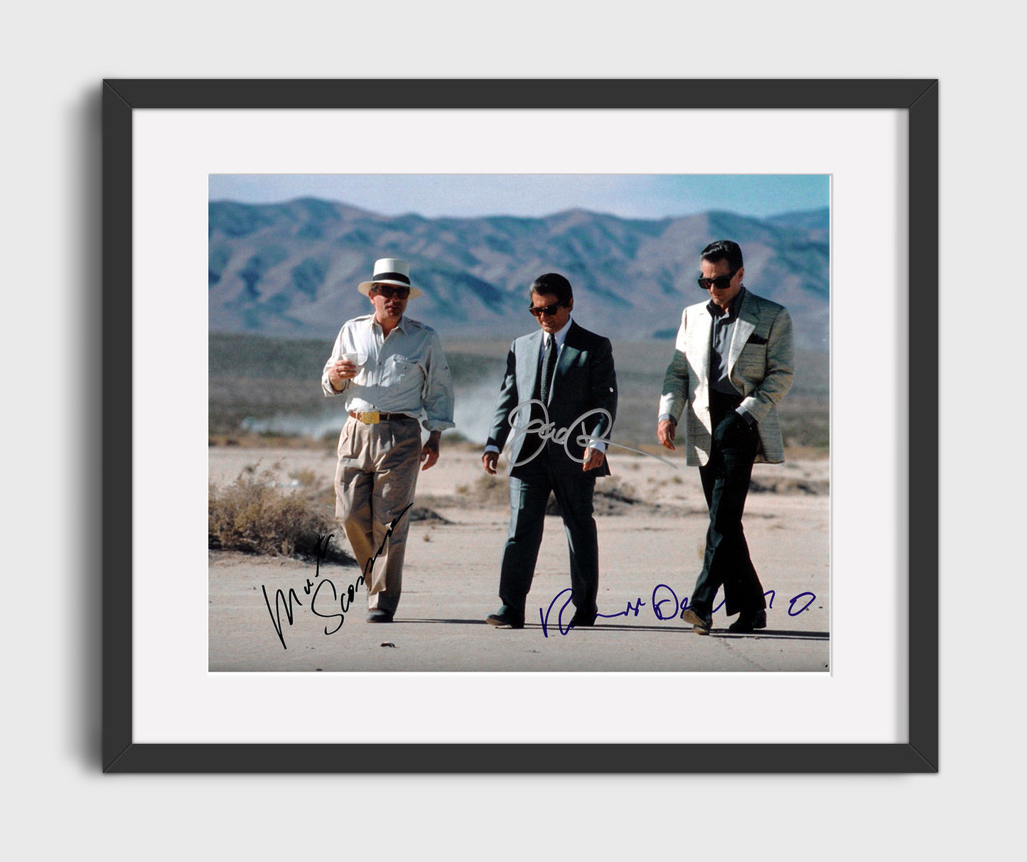 Casino - Robert De Niro - Sam Rothstein - and Joe Pesci - Nicky Santoro - and Frank Vincent - Frank Marino - Desert Walk Scene Vintage Movie Wall Art - 16x20 Gallery Frame movie decor