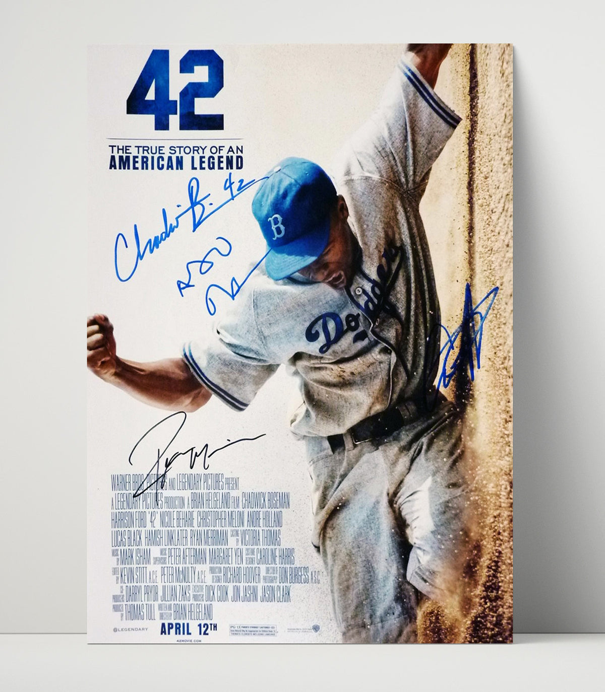 Chadwick Boseman and Harrison Ford - 42 Jackie Robinson Baseball Poster movie wall art 16x20 Unframed Print