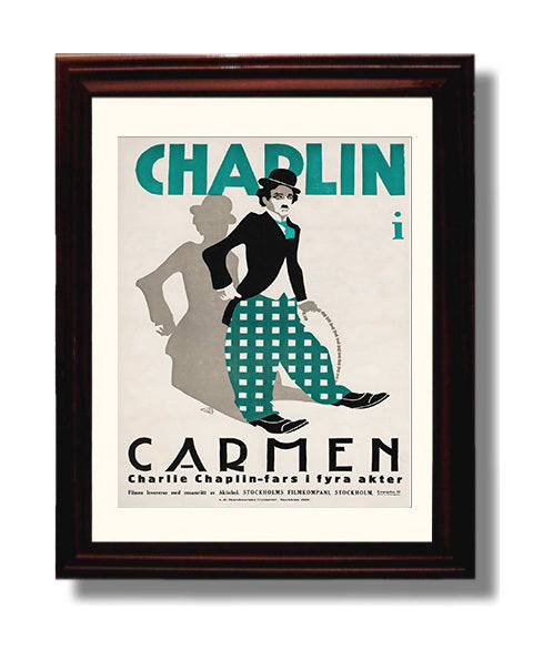 Charlie Chaplin - Carmen - Comic Genius on Display movie wall art 8x10 Beveled Frame