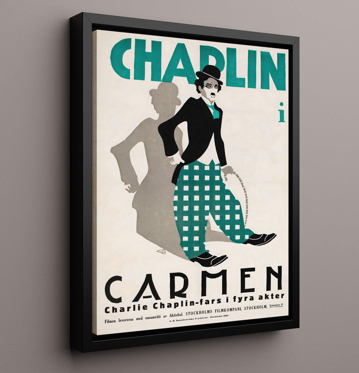 Charlie Chaplin - Carmen - Comic Genius on Display movie wall art 16x20 Framed Canvas