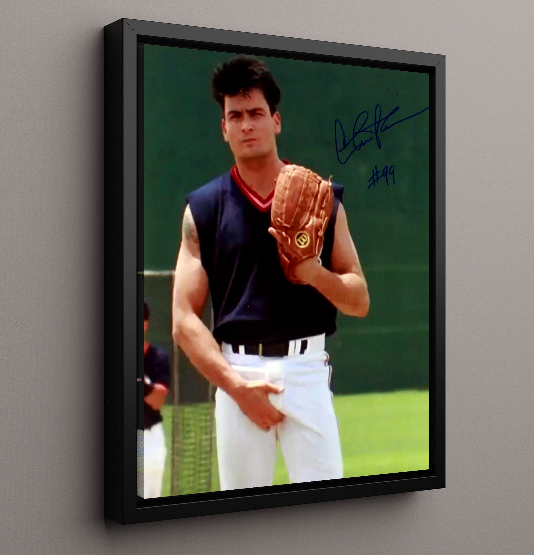Charlie Sheen - Wild Thing movie wall art 16x20 Framed Canvas
