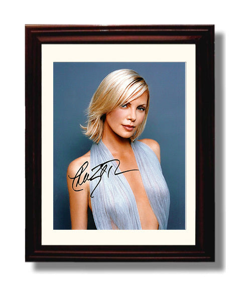 Charlize Theron - Hollywood Actress Silver Gown Studio Glamour movie wall art 8x10 Beveled Frame