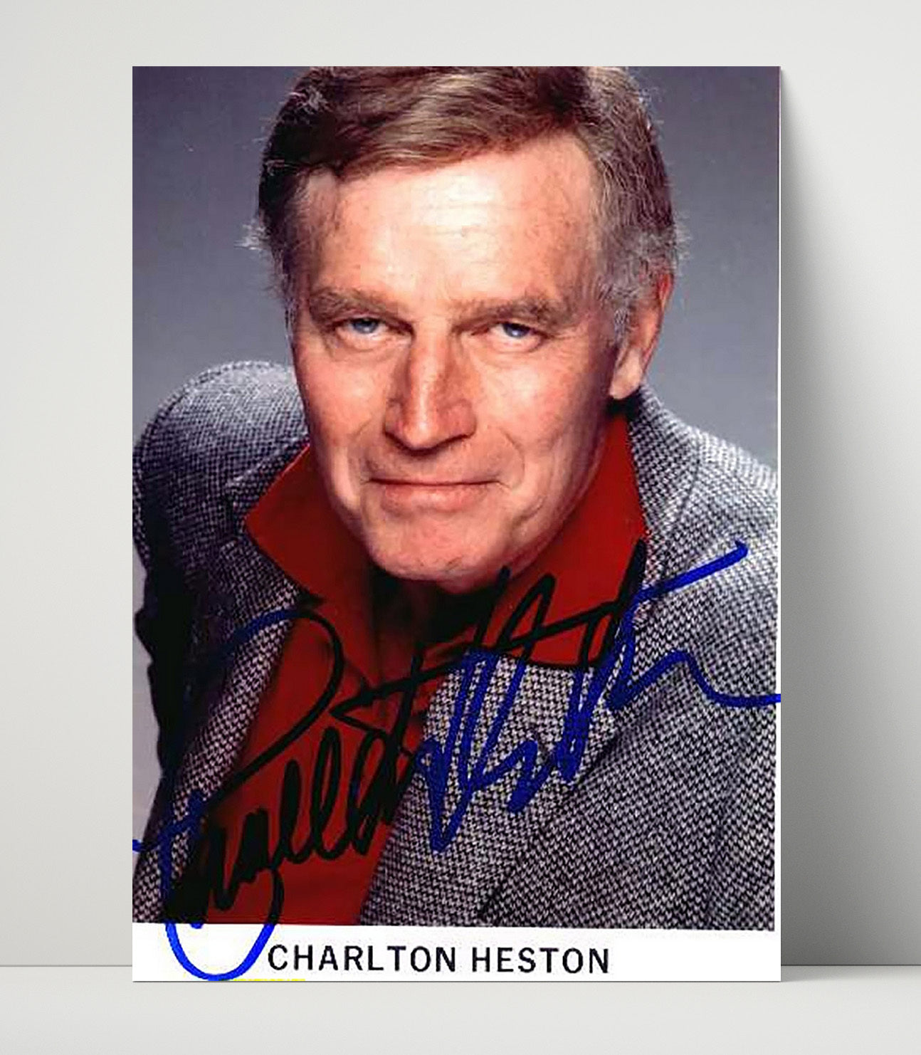 Charlton Heston - Classic Studio Headshot in Red Collar movie wall art 16x20 Unframed Print