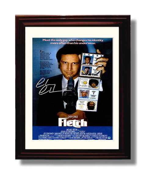 Chevy Chase - Fletch Disguise ID Card Movie Poster movie wall art 8x10 Beveled Frame