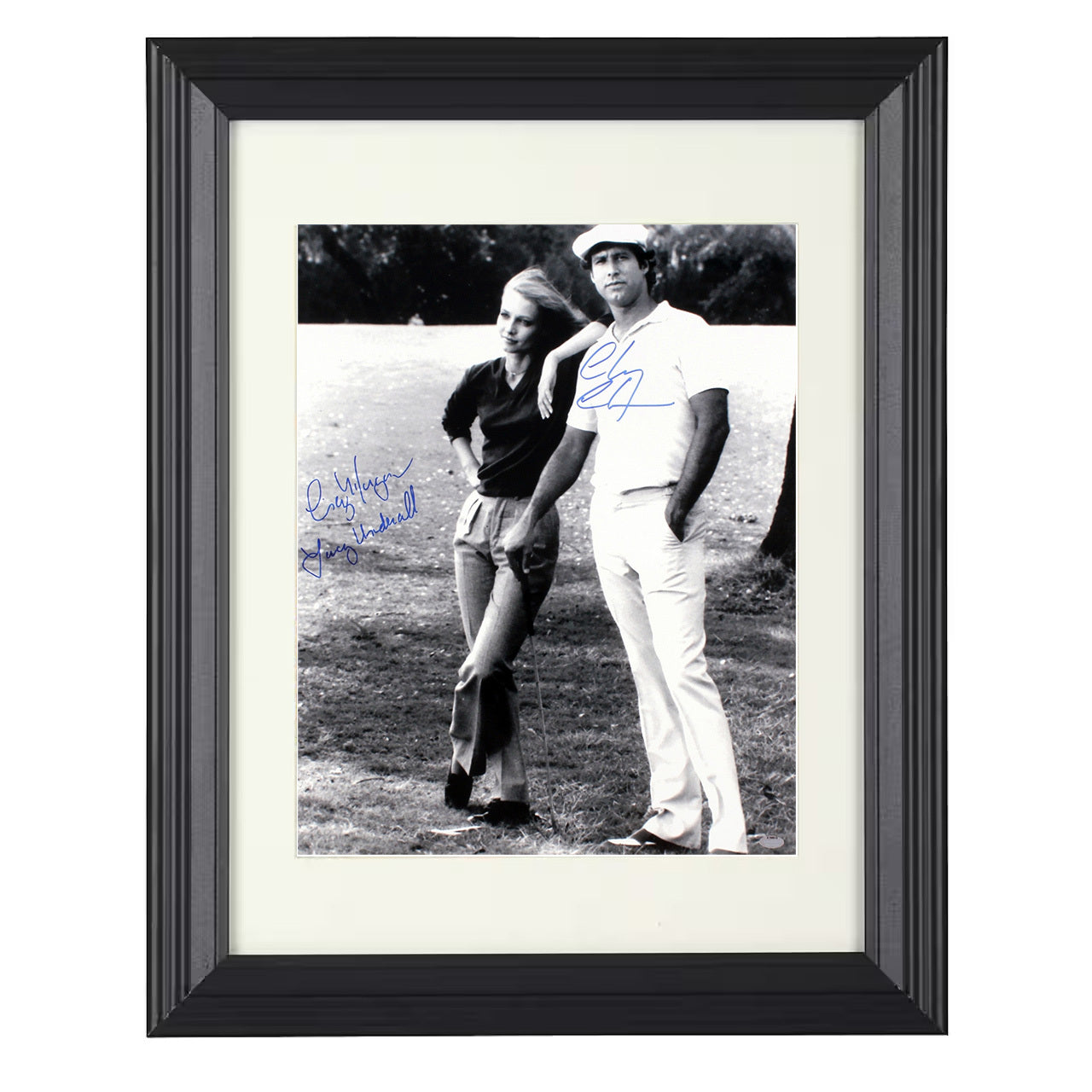 Chevy Chase and Cindy Morgan – The Golf Course – 8x10 black beveled framed movie wall art