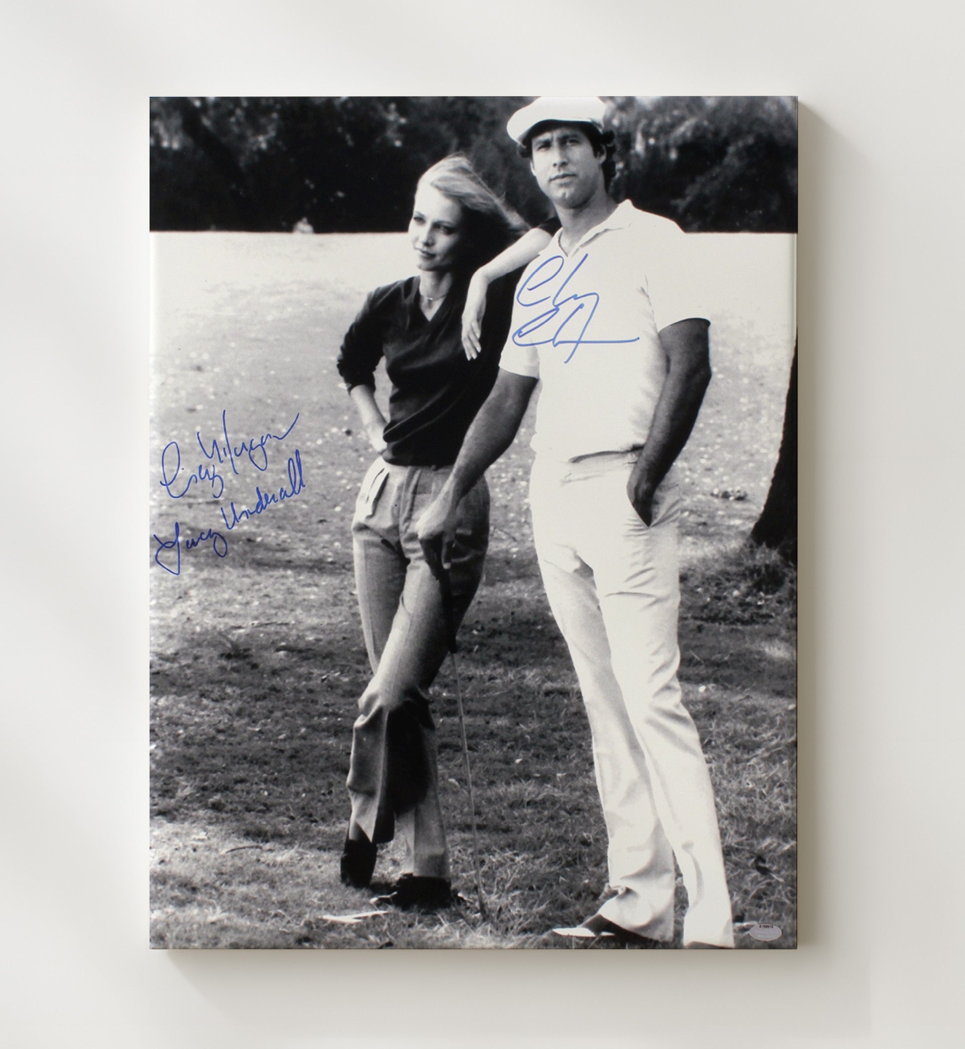 Chevy Chase and Cindy Morgan - Caddyshack Ty Webb and Lacey Underall on the Golf Course movie wall art 20x24 Canvas