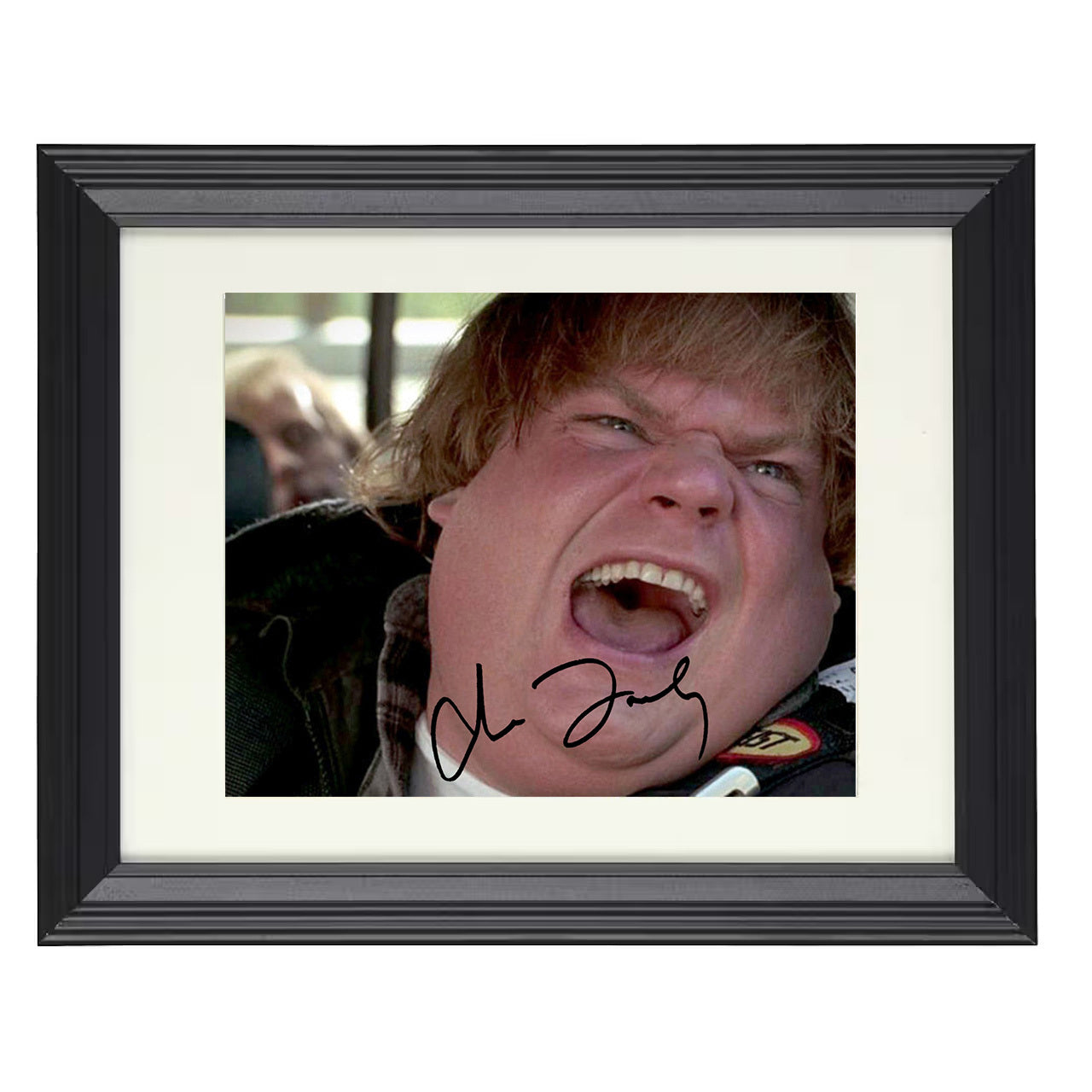 Chris Farley – Tommy Boy – Holy Schnikes Image – 8x10 black beveled framed movie wall art