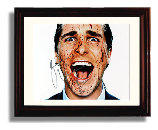 Christian Bale - American Psycho - Smile for the Chainsaw movie wall art 8x10 Beveled Frame