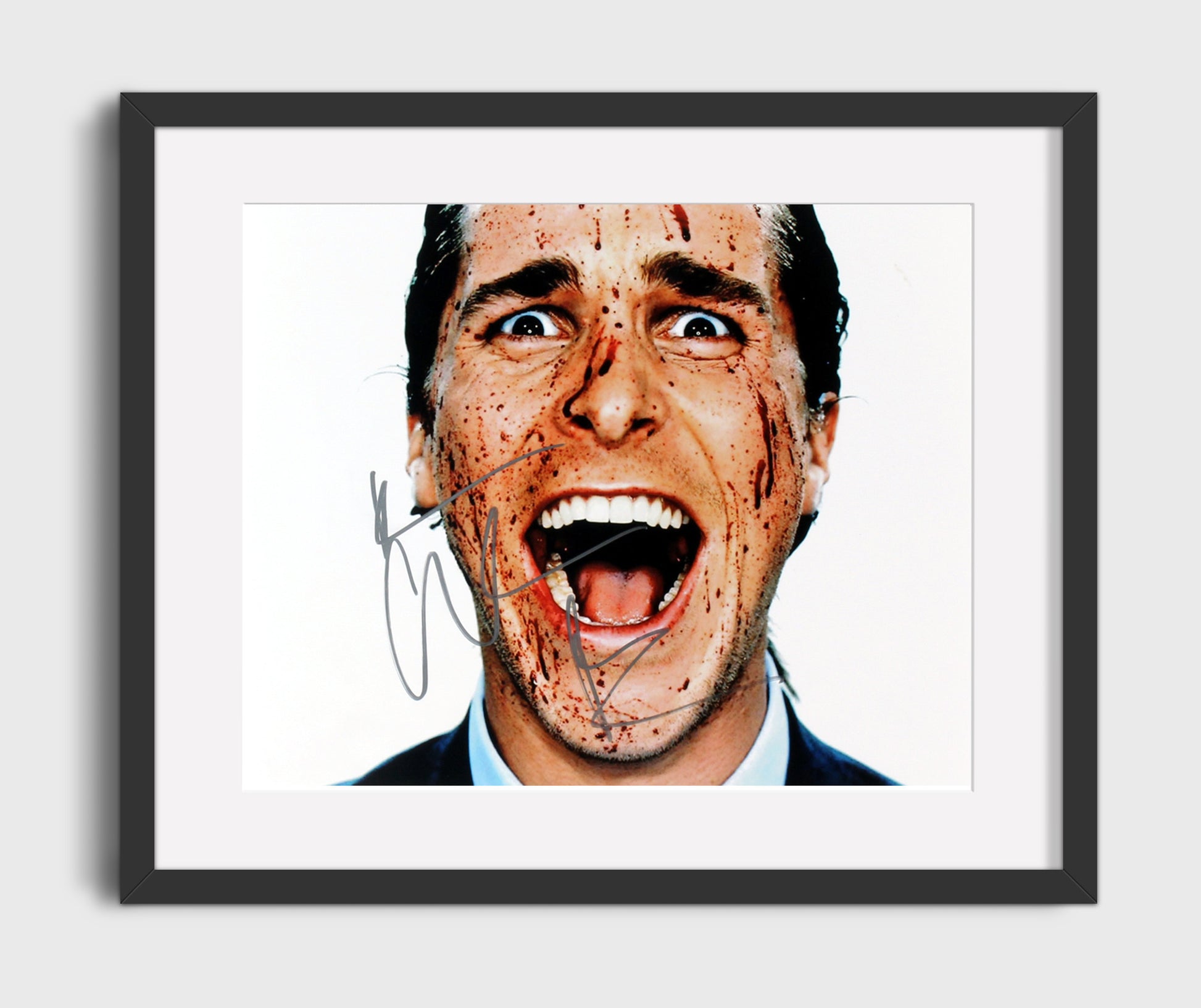 Christian Bale - American Psycho - Smile for the Chainsaw movie wall art 16x20 Gallery Frame