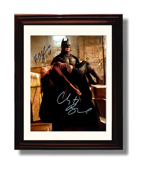 Christian Bale and Katie Holmes - Batman Begins Bruce Wayne Carrying Rachel Dawes movie wall art 8x10 Beveled Frame