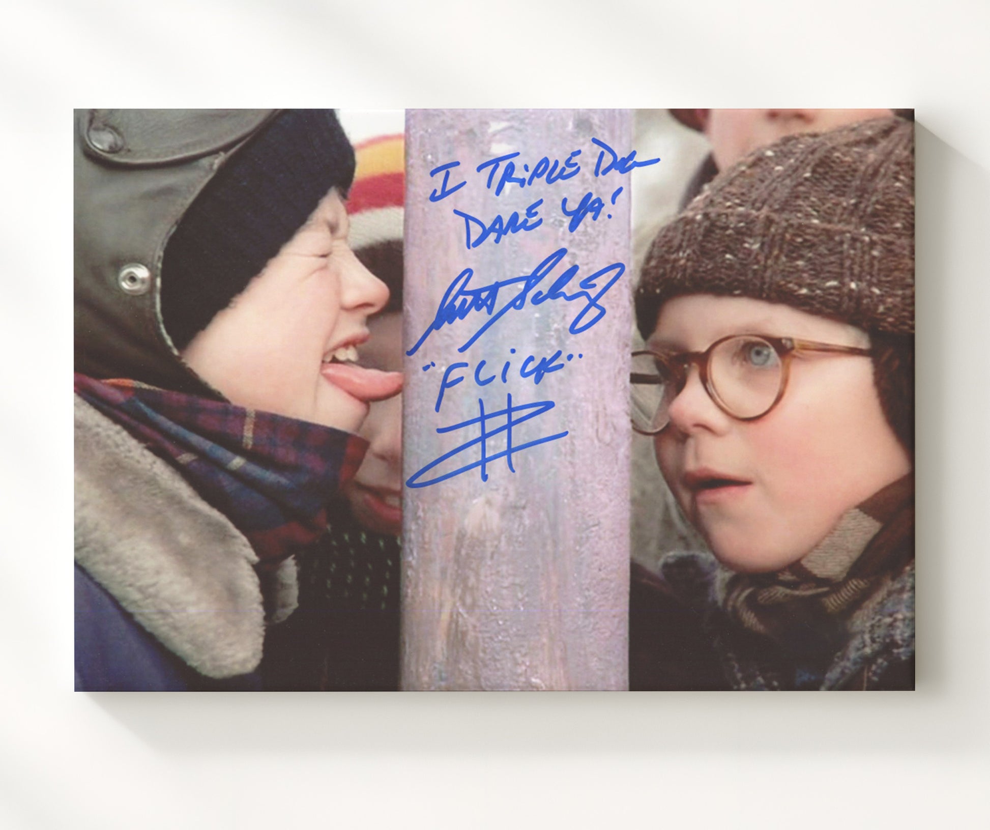Christmas Story - Scott Schwartz - Flick - Triple Dog Dare Consequences Vintage Movie Wall Art - 20x24 Canvas movie decor