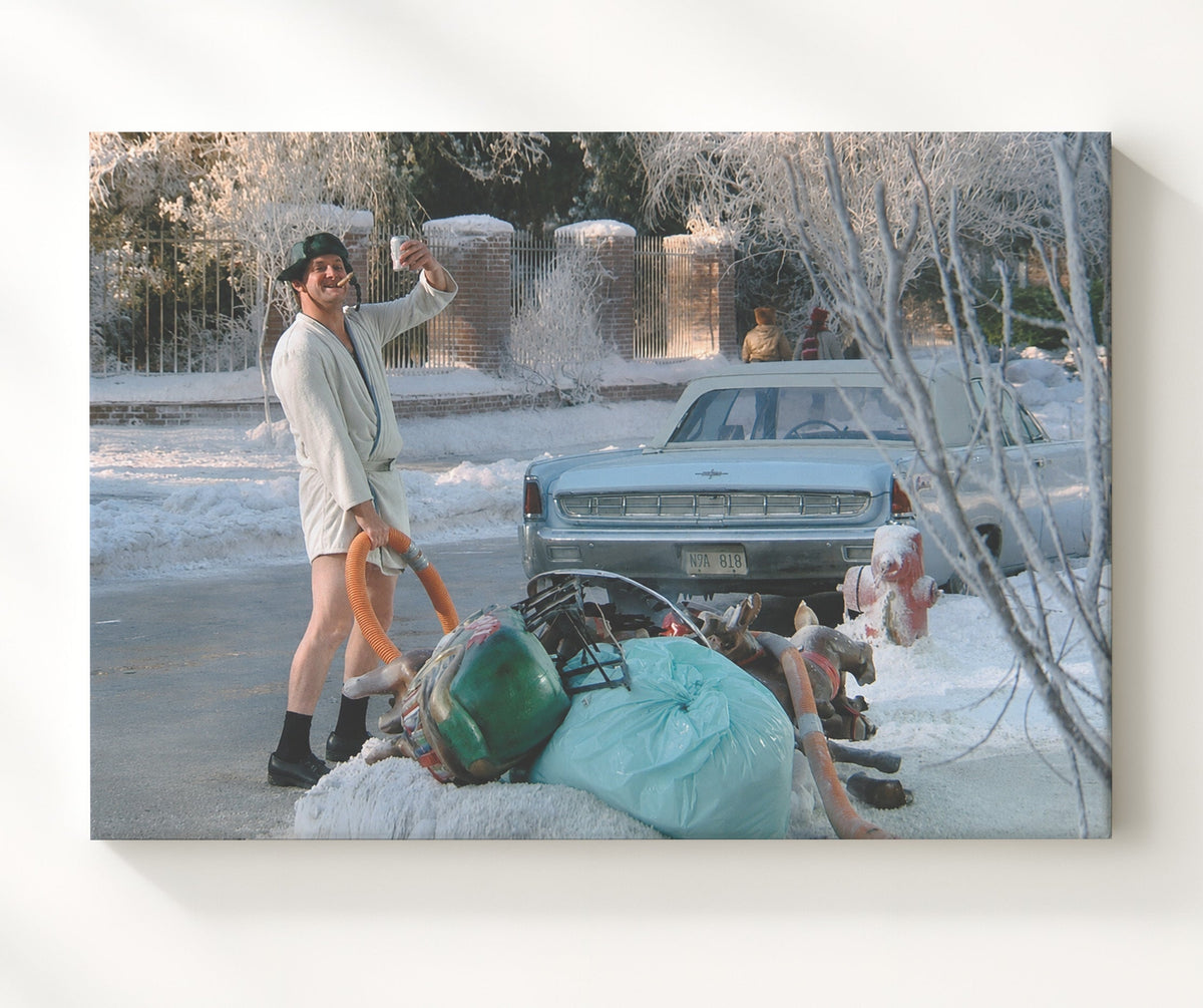 Christmas Vacation - Quaid - Eddie - Shitter Was Full Energy movie wall art 8x10 Beveled Frame