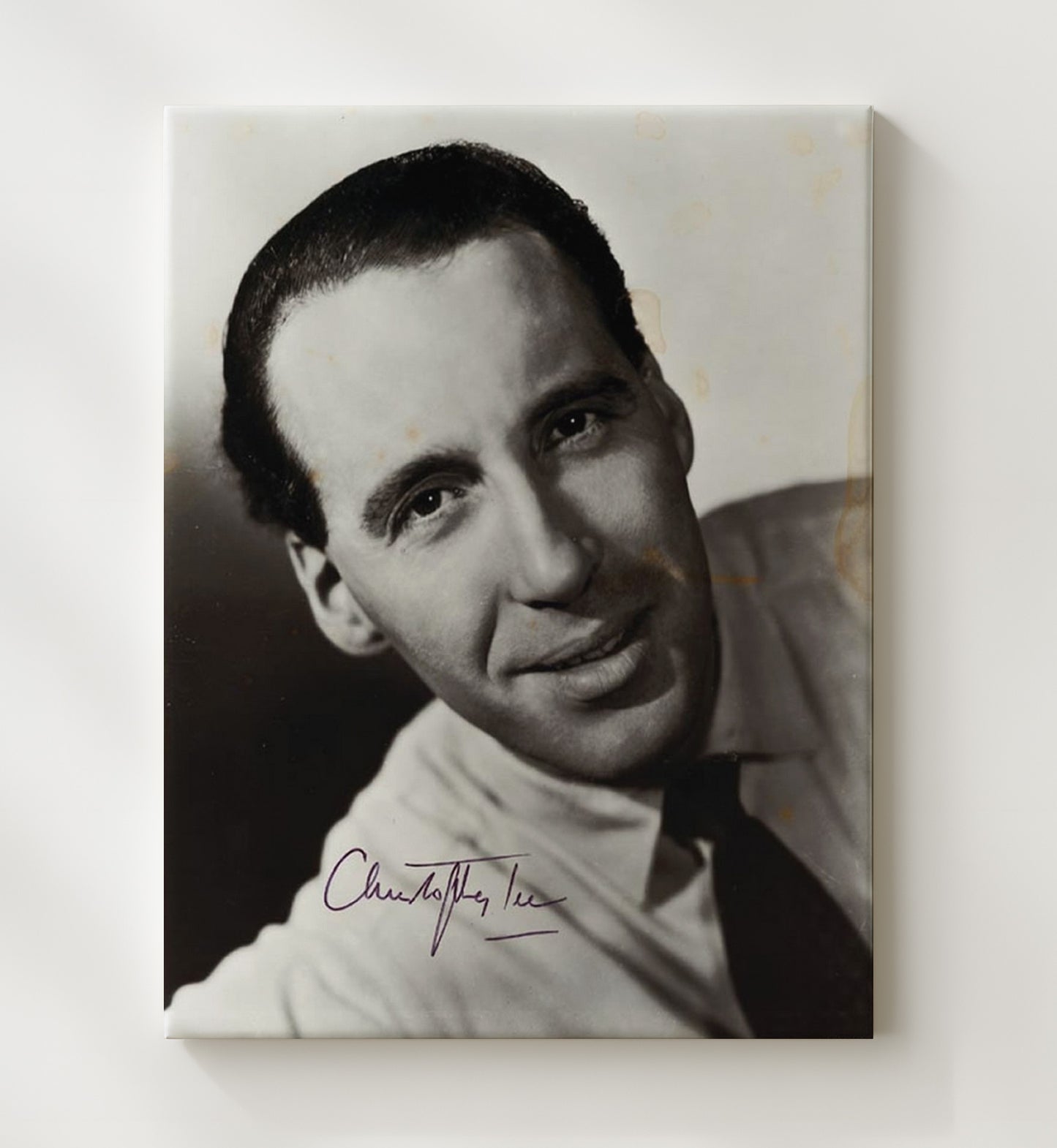 Christopher Lee - Distinguished Classic Headshot Vintage Movie Wall Art - 20x24 Canvas movie decor