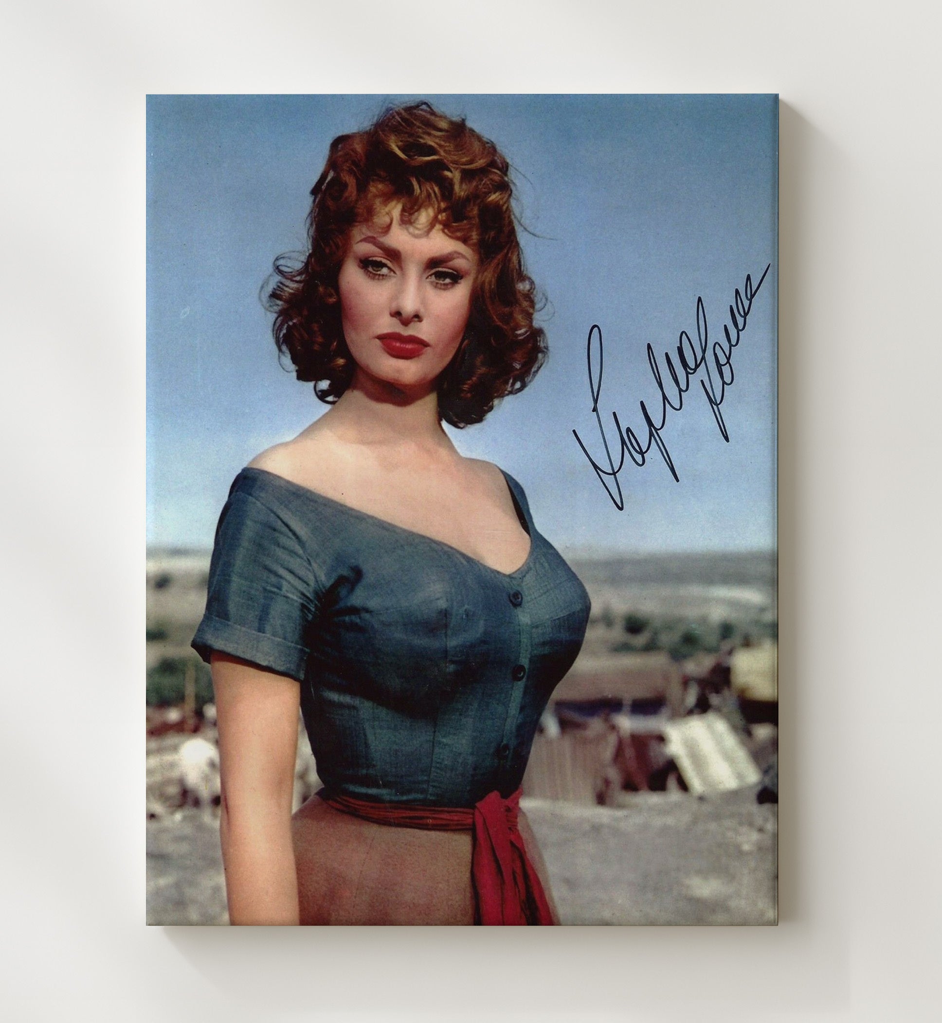 Classic Cinema - Sophia Loren - Various RolesDesert Glamour Portrait Vintage Movie Wall Art - 20x24 Canvas movie decor